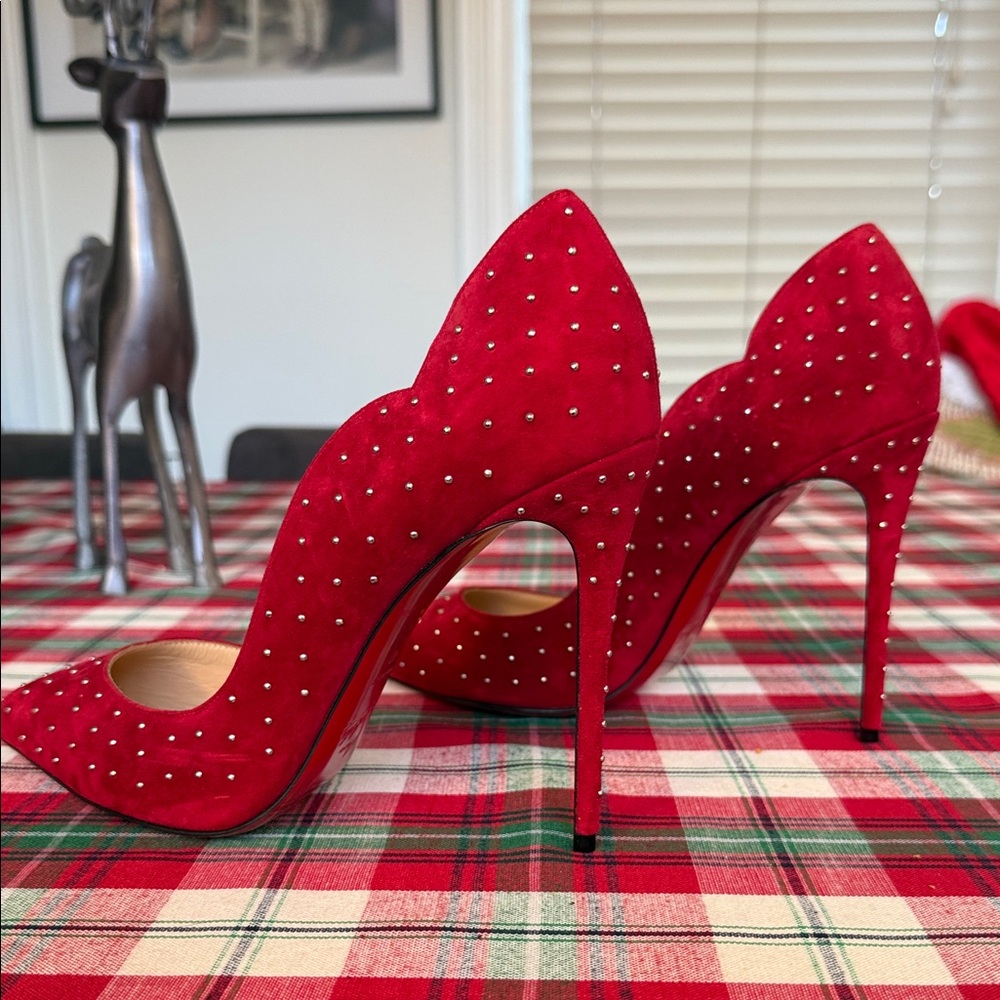 Christian Louboutin Red Studded Heels